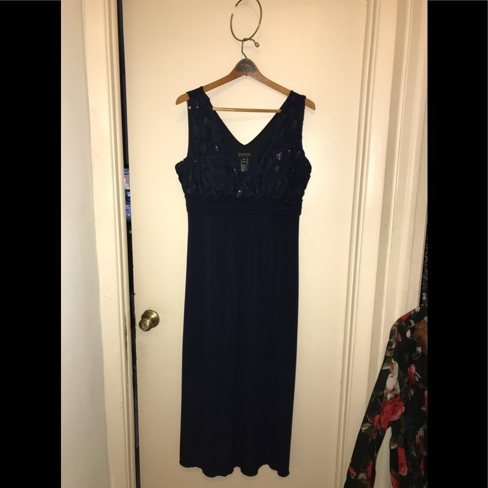 Navy blue sleeveless dress